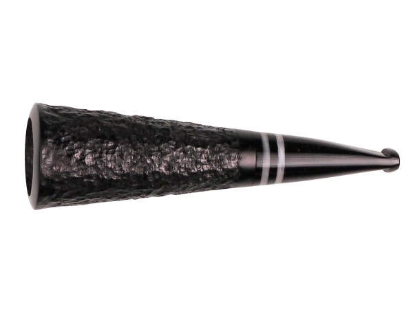 Cigarrenspitze Bruyère "Tromba" rustik schwarz,Rg.22mm Bohr.