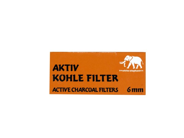 White Elephant Aktivkohlefilter 6mm Box Inhalt 45 Filter
