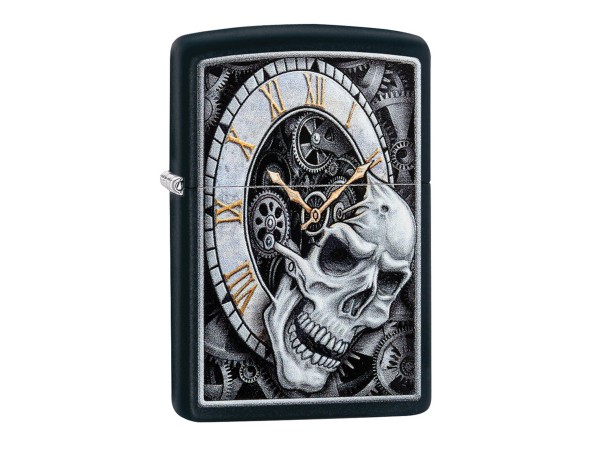 Org.ZIPPO schwarz color "Skull Clock" 60004591