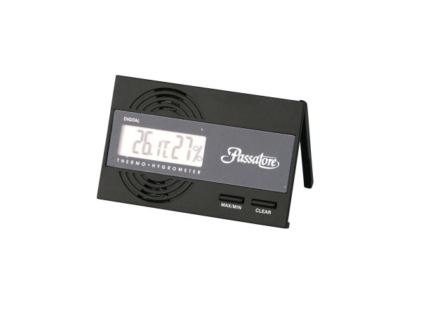 PASSATORE Digital Hygro/Thermometer schwarz mit Fuß