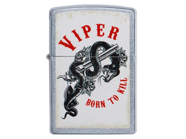 Org.ZIPPO satin finish color "Viper and Gun" 60004860